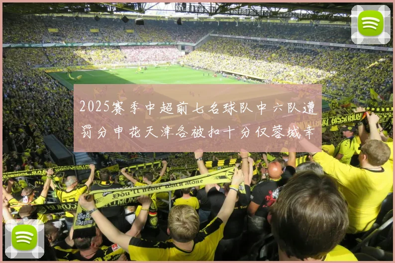 2025赛季中超前七名球队中六队遭罚分申花天津各被扣十分仅蓉城幸免